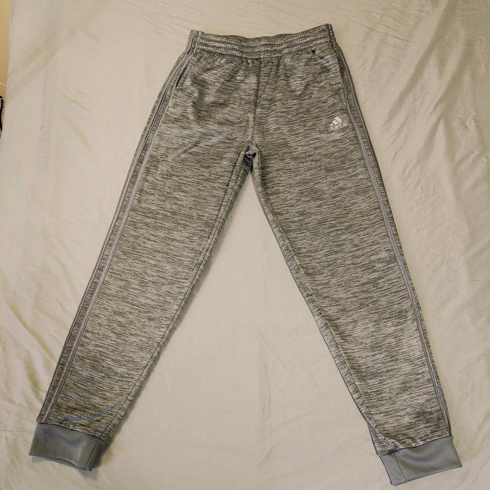 Adidas Womens Grey Space Dye Joggers Regular Fit Athletic Sweatpants Size M
